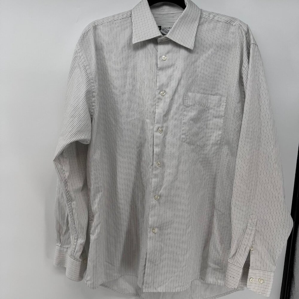 Bachrach Dress Shirt Mens Large Striped Long Sleeve